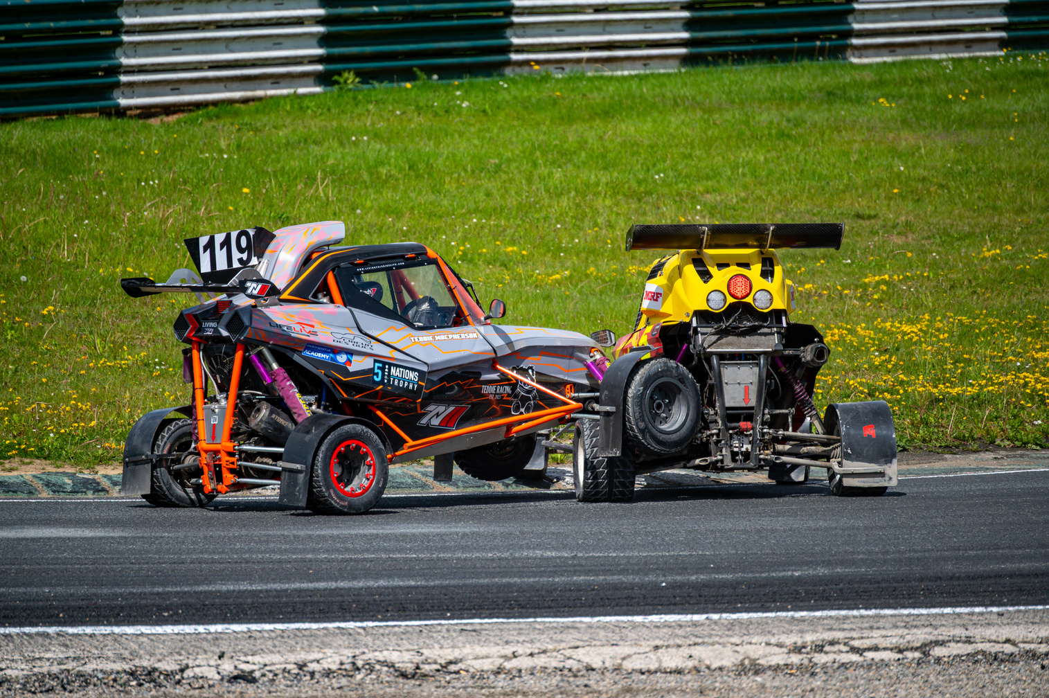 Mondello Park, British Rally Cross (5 Nation trophy) buggy crash