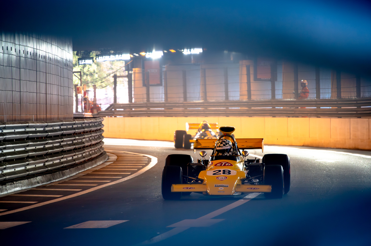 No.28 Monaco Classic driving through Prince albert tunnel, Monaco