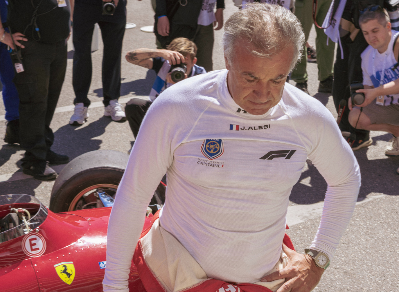 Jean Alesi retires from the Monaco Classic grand prix